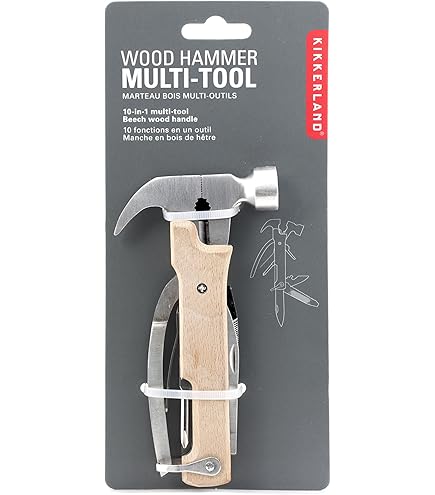 (未使用･未開封品)　WOOD HAMMER MULTI-TOOL ウッド ハンマー マルチツール（ブラック） df5ndr3 Wood Hammer Multi-tool – Kikkerland Design Inc